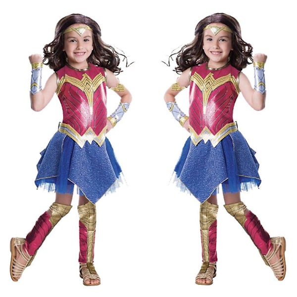 Wonder Woman Cosplay kostym Girls Kids Halloween Party 4-6 Years