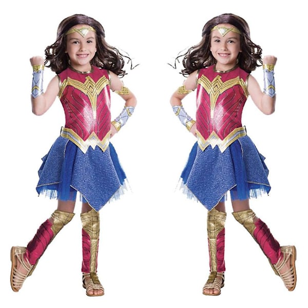 Wonder Woman Cosplay kostym Girls Kids Halloween Party 4-6 Years