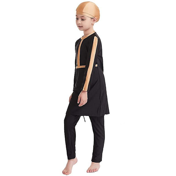 Muslimityttöjen uimapuvut, lapset vaatimaton rantauimapuku uimapuku islamilainen burkini Camel 14-15 Years