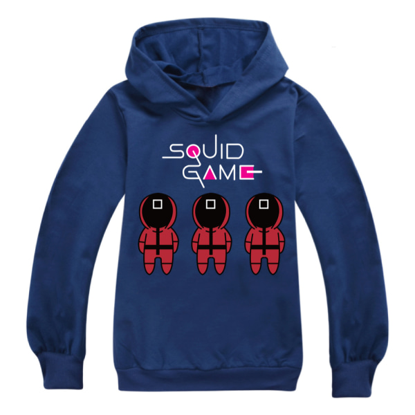 Kids Squid Game Casual Långärmad Hooded Tops Kostym Cosplay  120cm navy blue 110cm