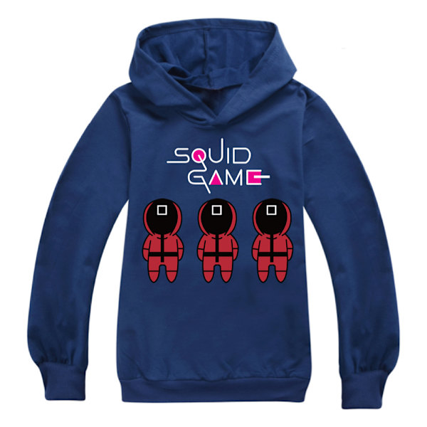 Kids Squid Game Casual Långärmad Hooded Tops Kostym Cosplay  120cm navy blue 170cm