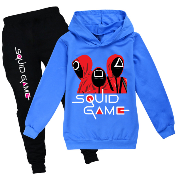 Squid Game Sport Casual Hoodie Sweatsuit + housut Lasten vaatteet dark blue 120cm