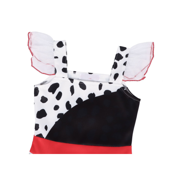 Piger Polka Dots Ladybug Dress Up kostume white 110cm