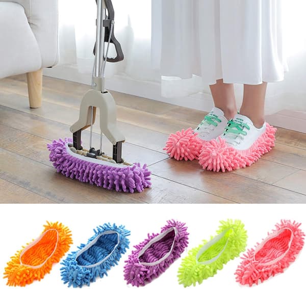 5 Par Multi Function Duster Mopp Tøfler Sko Cover Chenille
