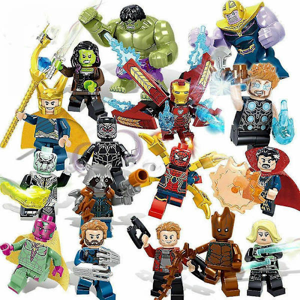 16 st Marvel Avengers Super Hero Minifigure Present för barn colorful