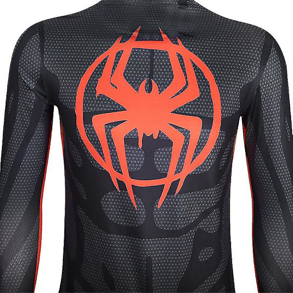 Lapset Aikuiset Miles Morales Spider Man Cosplay -asujuhlahaalari Spider-man: Across the Spider-verse-fancy mekko Jumpsuit (Mesh eye mask) 170