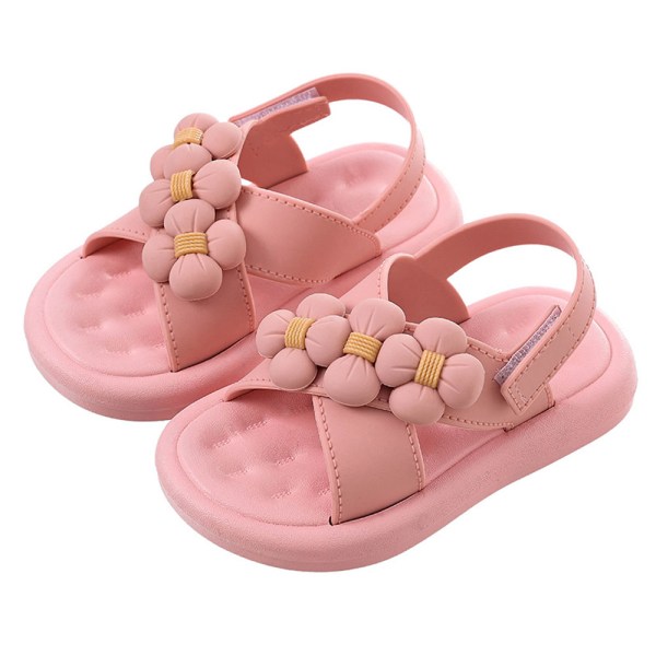 Justerbare flate sandaler for barn, jentesandaler, småbarnssandaler Pink 31