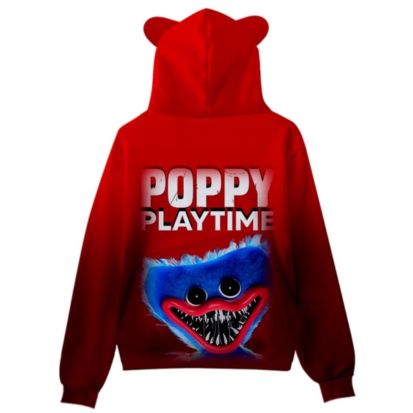 Poppy Playtime Huggy Wuggys Kids Cat Ear Hoodie Træningsdragt Toppe B 120cm