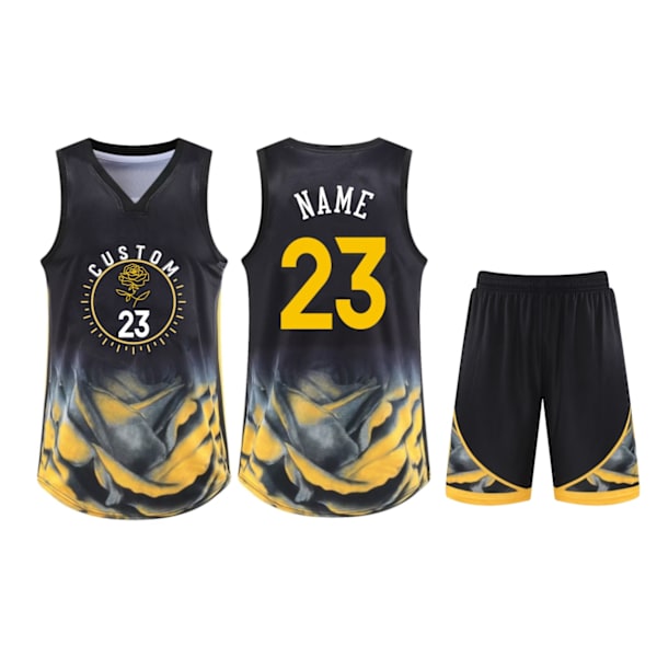 Koripallopaita Club Basketball team paita T-setti black suit 23 XL Height 165-170CM