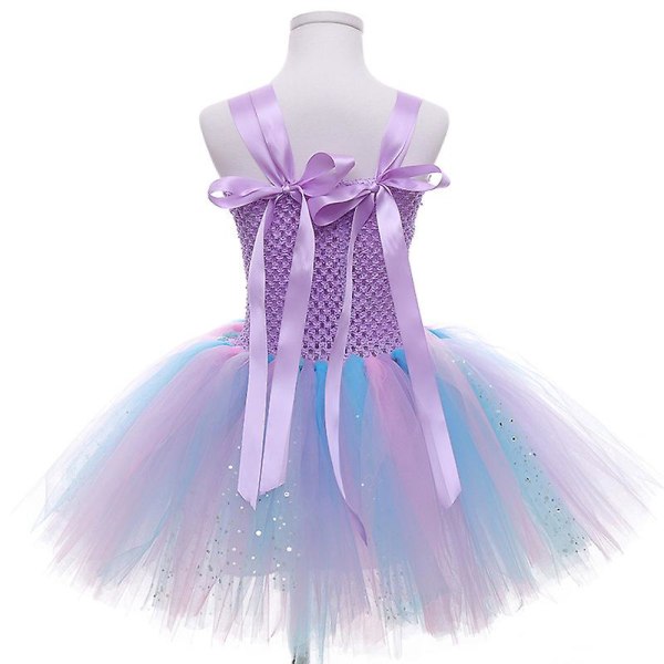 Flickor Princess Dress Mermaid Ariel Tutu Dress Carnival Light purple 100