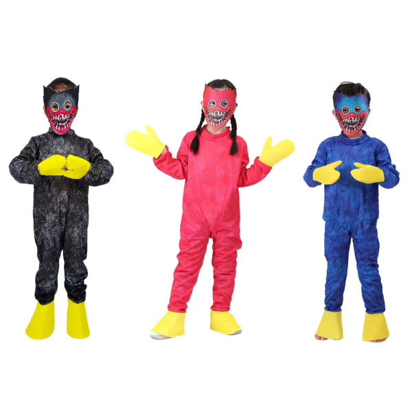 Kid's Poppy playtime Huggy Wuggy Costume Halloween jumpsuit BLUE S