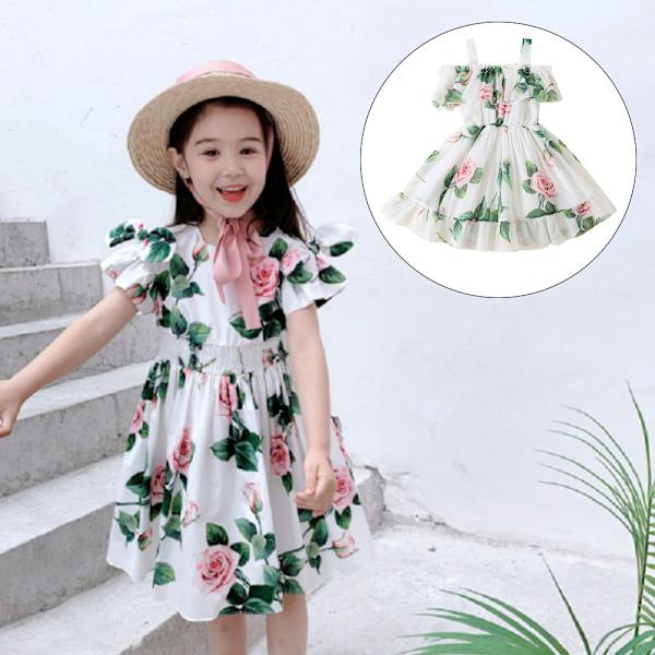 Piger Kjole Fest Prinsesse Kjole Piger Strand Sommer Tunika Kjole 100cm
