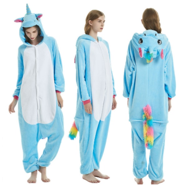 Vuxen eller barn One-Piece Cosplay Animal Pyjamas blue 100