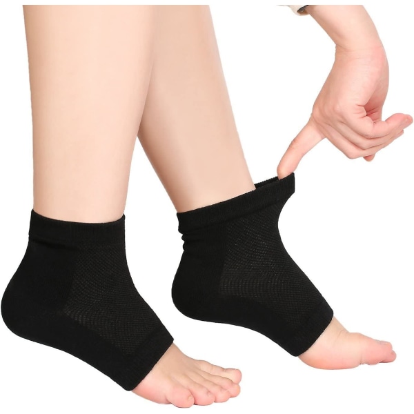 Soft Gel-hælsokker ventilerer sokker med åpen tå 4 par (svarte)