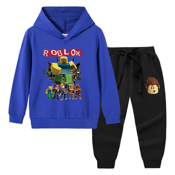 Roblox Babysitter Langærmet Dragt - Farve Blå + Sort 90cm