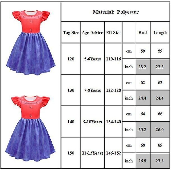 Girls Princess Turning Red Meilin Lee Party Fancy Dress Up Cosplay kostyme for barn 11-12 Years