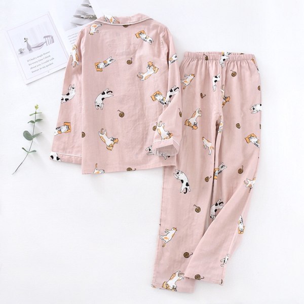 Summer Lovers Gaze Cotton Pyjamas Set Söt tecknad printed