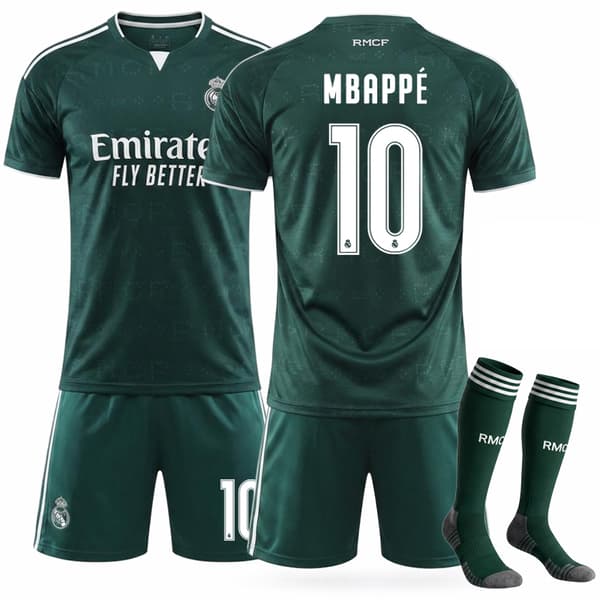 2627 Real Madrid Udebanefodboldtrøje Sæt Med Strømper Nr.10 Mbappé 26