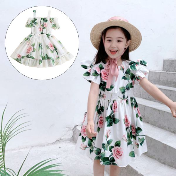 Girls Dress Party Princess Dress Girls Beach Summer Tunika mekko 110cm