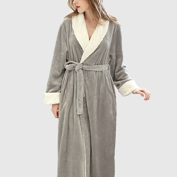 ong Robe Warm Holder badekåpen varm Nattkjole Hudvennlig Grey L