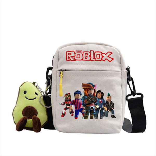 roblox axelväska - crossbody canvas väska - vit 3