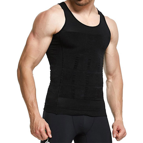 Slimmingväst för män för män Kompressionsväst för bodybuilding Black XXL