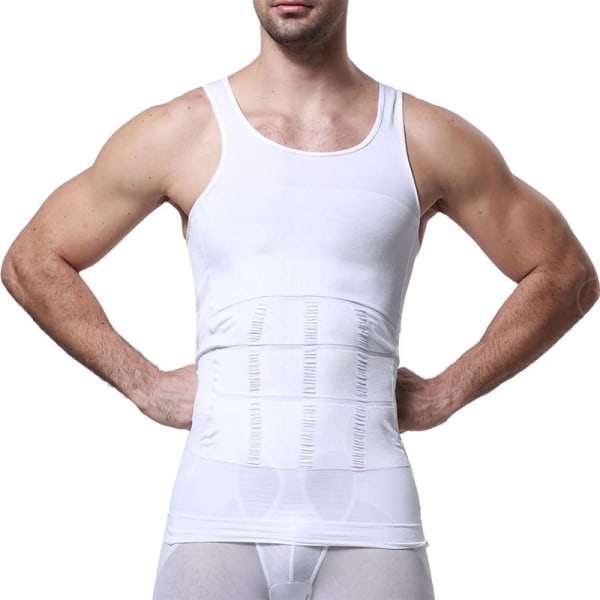 Slimmingväst för män för män Kompressionsväst för bodybuilding White XXL