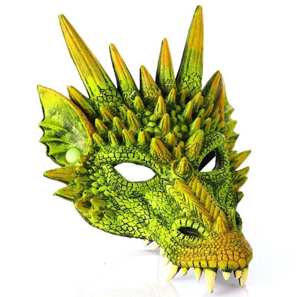 Unisex Halloween 3D Dragon Mask Carnival Cosplay Fancy mekko Red