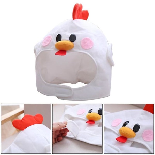 Suloinen Pehmo Chick Hat Cosplay Puku Cap Chicken Päähine Valkoinen Yellow