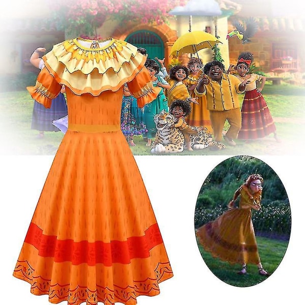 Encanto Princess Pepa Cosplay Barn Flickor Fancy Dress Up Kostym Karneval Festklänningar 10-12 Years