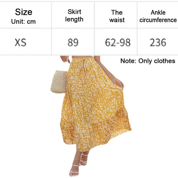Dameprint Asymmetrisk Hem Boho A-line lang nederdel S