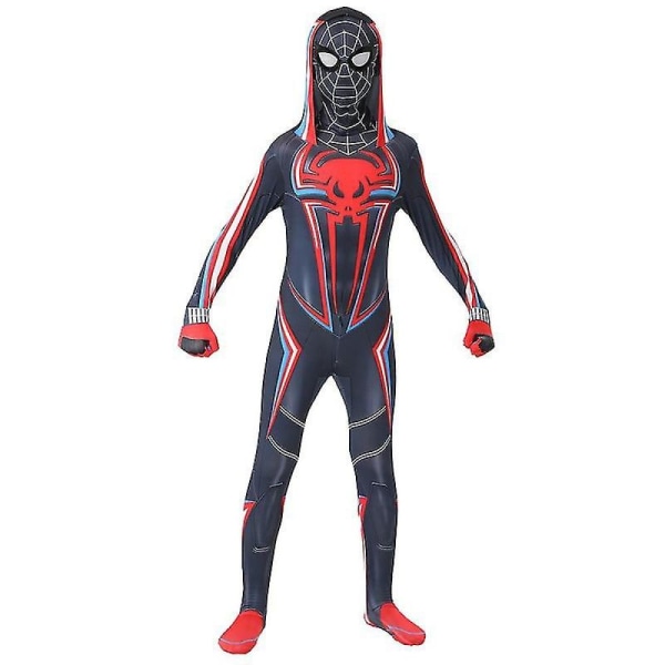 Sort Spiderman Onesie Voksen Cosplay kostume til børn 110 cm 100cm