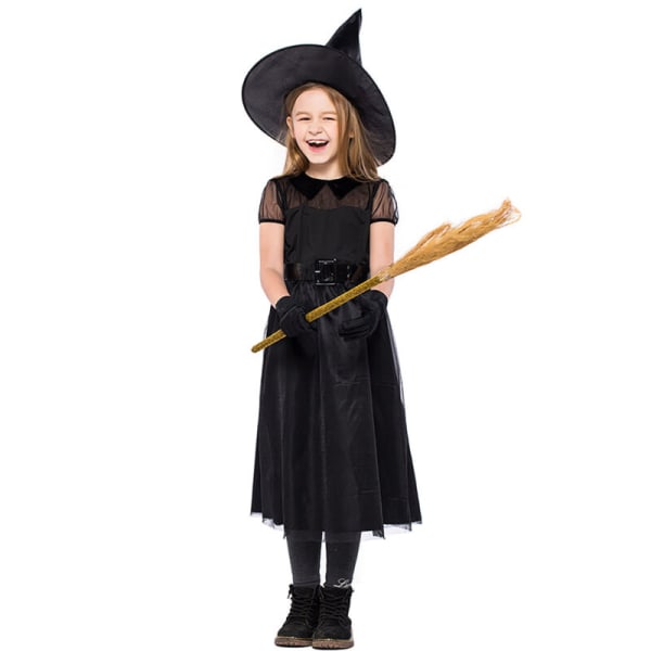 Kid Girls Witch Fancy mekko Halloween Party Cosplay-asu 6-7Years