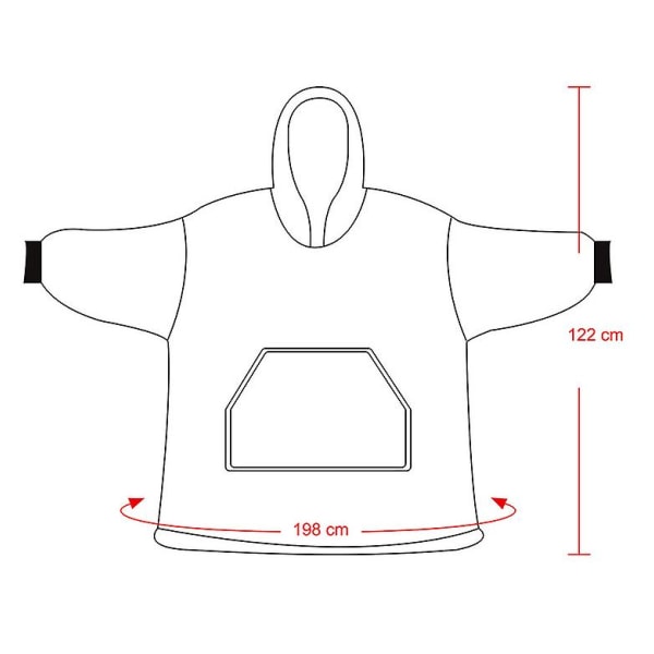 Oversized Hoodie Filt Sweatshirt, bärbar filt, lata