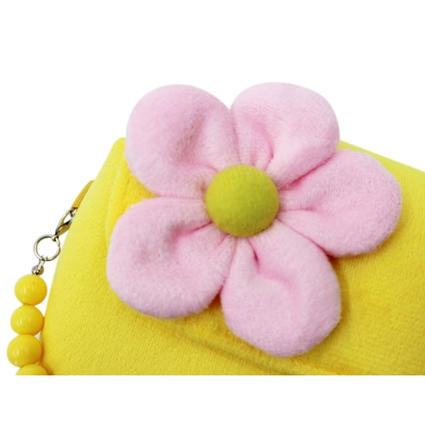 Lille pige Fashion Flower Messenger Skuldertaske Plys Yellow