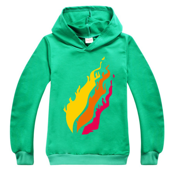 Barn tecknad tryckt bomullströja tröja Hoodies Munidacer Green 130cm