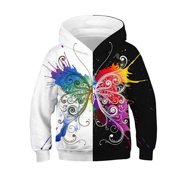 Barn Pojkar Flickor 3D Butterfly Print Hoodie Jacka Jumper Toppar Venom XS