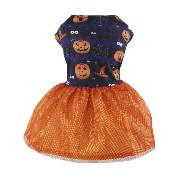 Pet Mesh kjol Halloween festkläder Utsökt Cosplay kostym Orange（M）