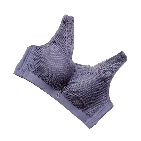 Trådløs BH Damer Åndbar Push Up Bralette Girl Lace Mesh blue 40/90