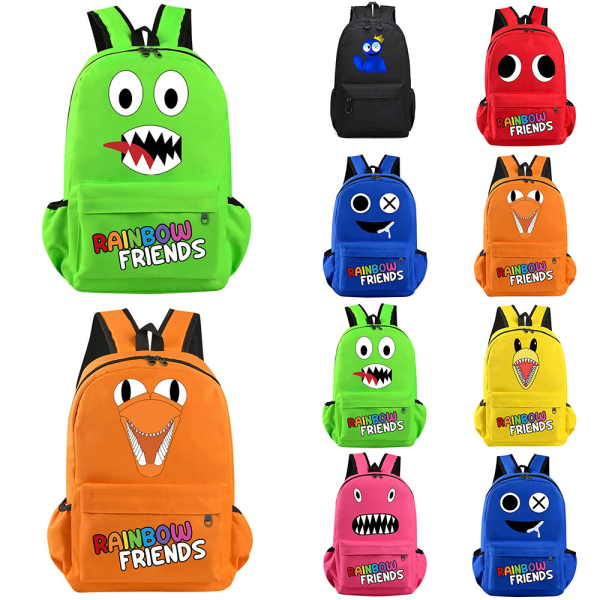 Rainbow Friends ryggsäckar för barn Skolväska med stor kapacitet Rose Red
