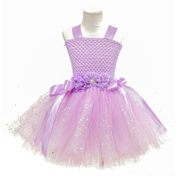 Fairy kostym för flickor klänning set födelsedag Halloween pink just dress 140cm