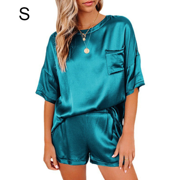 2 stk Dame pyjamas og kortærmet sommer leepwear Blue S