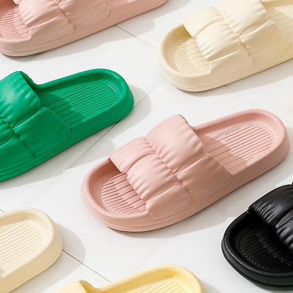 Summer Sliders For Dam Mjuk Tjocksula Eva Home Halkfria Tofflor White 38 39