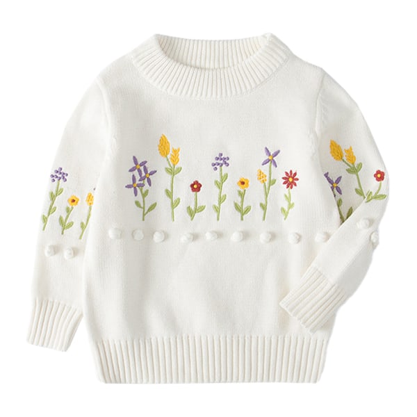 Drenge og piger sweater børne sweater baby bomuldstråd s white 100cm