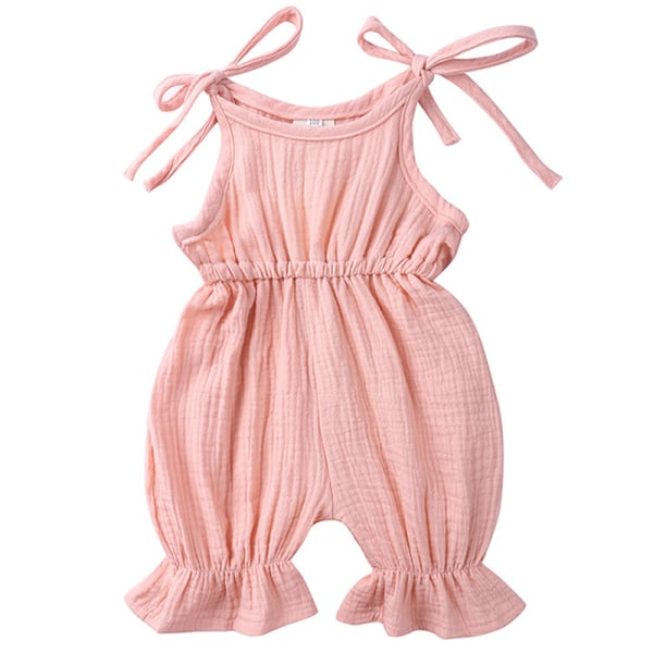 Småbarn Baby Strappy Bodysuit Outfits Rompers   cm Pink 80