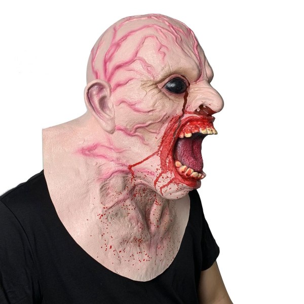 Öppen mun vampyrhuvudbonader Skrämmande mask Cosplay för Halloween