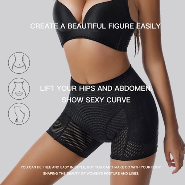 Naisten Butt Lifter Hip Enhancer Shaper Alushousut Alusvaatteet Ass Pad Black M