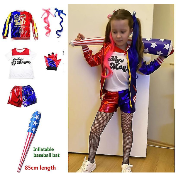 Harley Quinn Kids Cosplay Kostumer Monster Jacket 1 XL