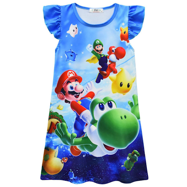 Super Mario Cartoon Yöpaita Lasten Tyttöjen Yöpaita E 7-8 Years