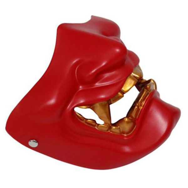 Cosplay Mask Game Half Face Airsoft Oni Mask Halloween Mask RÖD